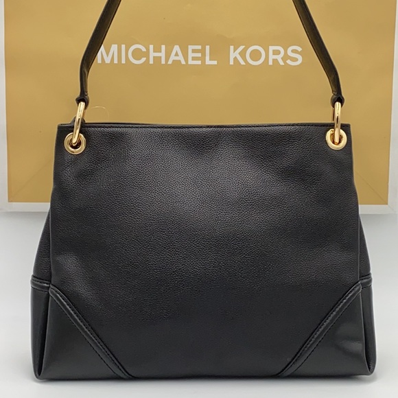 MICHAEL KORS BLACK NICOLE MD PEBBLE SHOULDER BAG - Picture 7 of 16